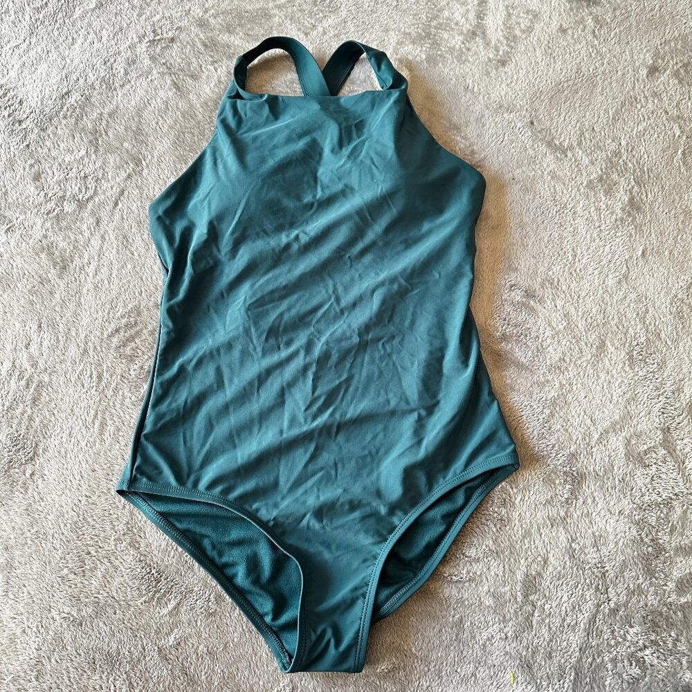 Eddie Bauer One Piece Swimsuit Teal Turquoise Women's MEDIUM Modest